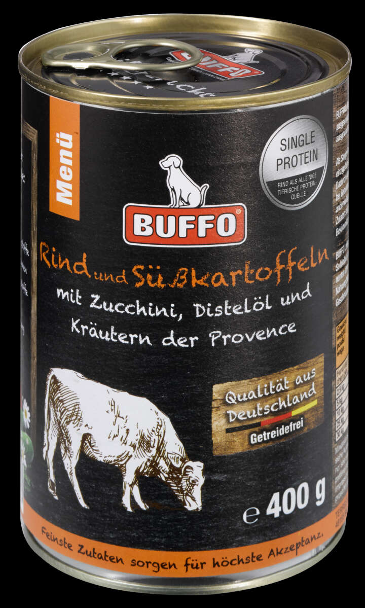 BUFFO Hunde-Nassfutter Leibgericht Rind mit Süßkartoffeln
